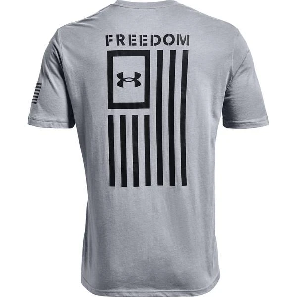 Under Armour Men's Freedom Flag Short Sleeve T-shirt, Size: Xl, Steel/black
