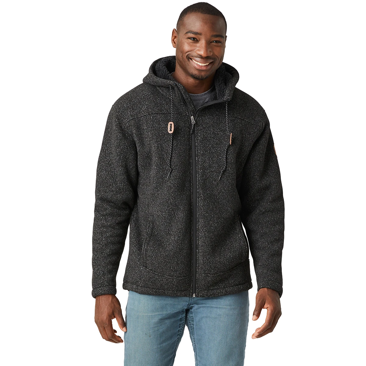 Free Country Men's Osprey Sherpa Fleece Jacket - Black Heather, Size Xl