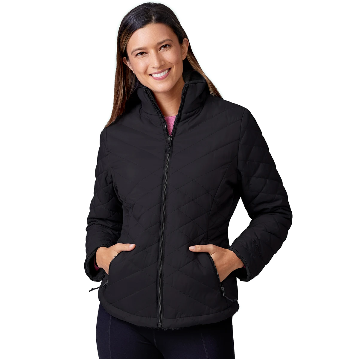 Free Country Women's Freecycle Cloud Lite Ii Reversible Jacket Black Size Small