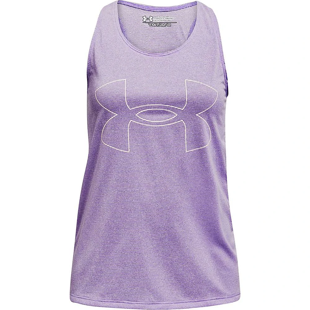 Under Armour Girl's Bubble Big Logo Tank Top - Large - Planet Purple/white/beta Tint