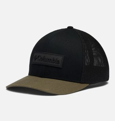 Columbia Unisex Adult Mesh Ball Cap - Black And Olive Green - Small And Medium