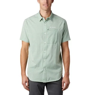 Columbia Men's Twisted Creek Ii Short Sleeve Shirt - Large - True Green Stripe