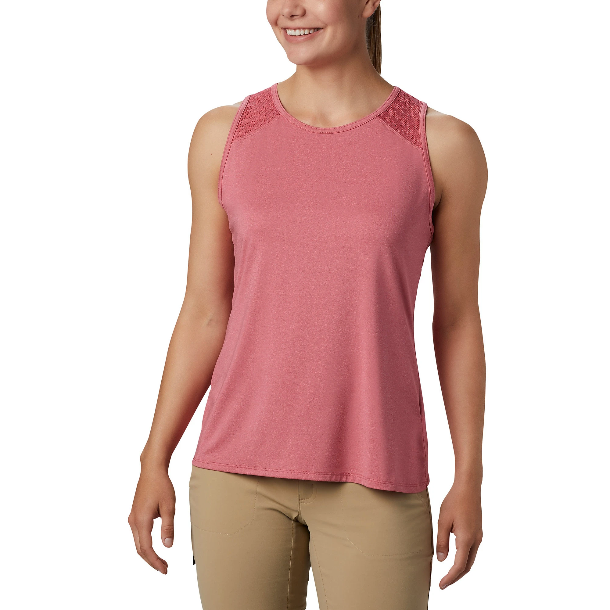 Columbia Women's Peak To Point Ii Tank - Small - Rouge Pink Heather - Model 634