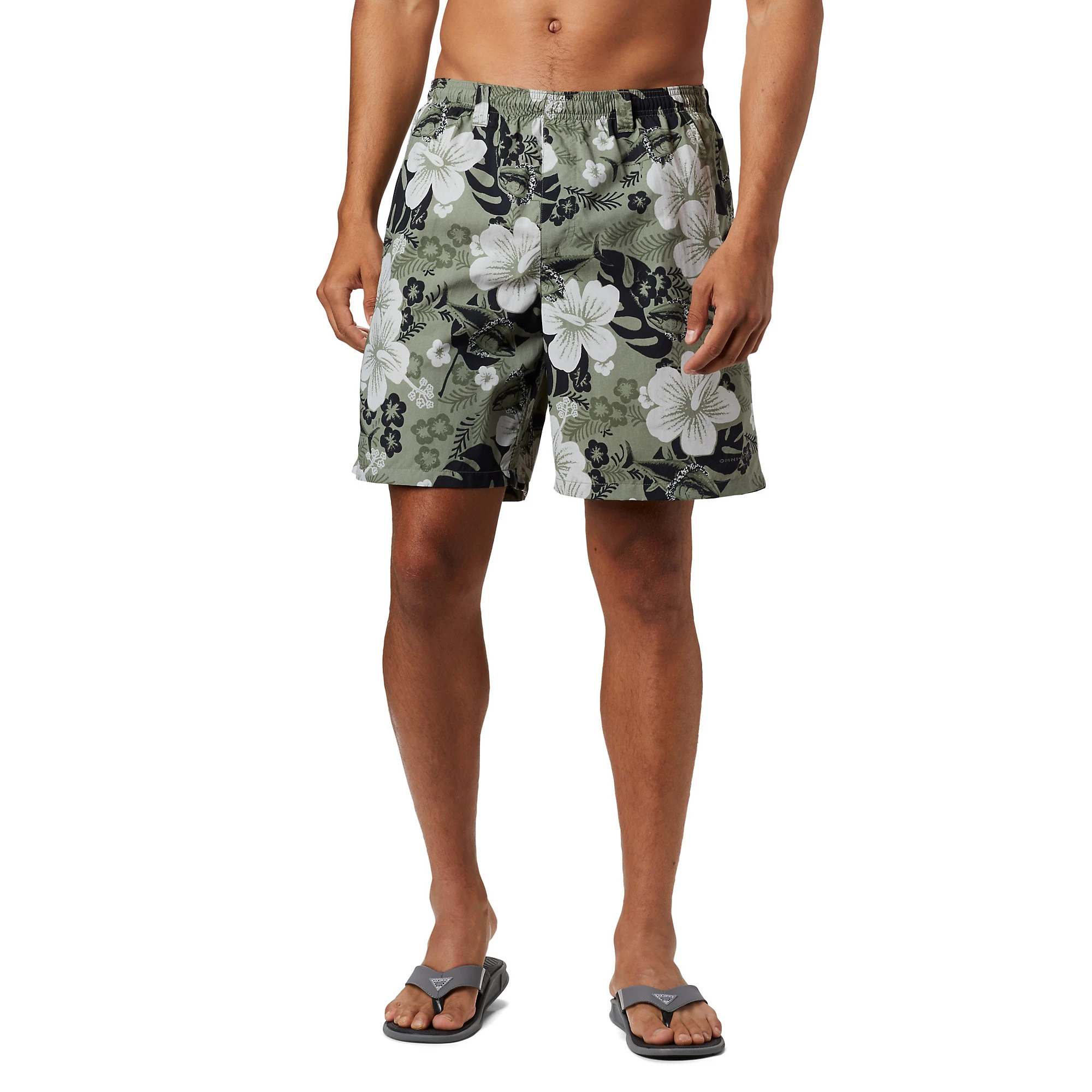 Columbia Men's Super Backcast Water Short, Cypress Katuna Vibes Print, Size Small