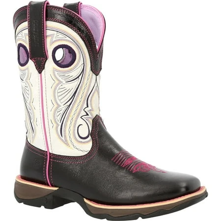 Lady Durango Women's Raven Black & White Western Boot Size 7 Medium