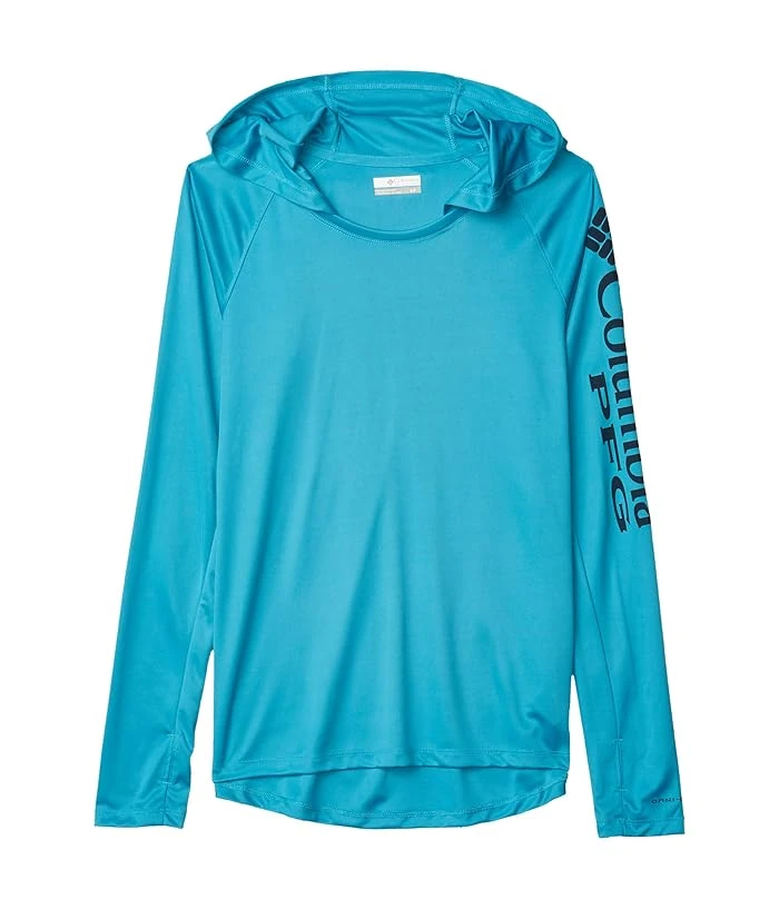 Columbia Women's Tidal Tee Hoodie - Medium - Clear Water And Collegiate Navy Logo