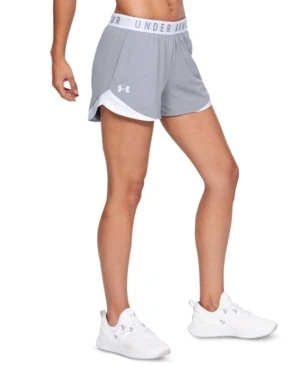 Under Armour Women's Play Up 3.0 Shorts, Size Xl, True Gray Heather/white
