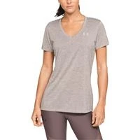 Under Armour Women's Tech Twist V-neck T-shirt - Tetra Gray/metallic Silver - Xl