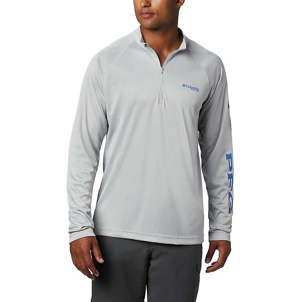 Columbia Men's Terminal Tackle 1/4 Zip Pullover - Xxl - Cool Grey With Vivid Blue Logo