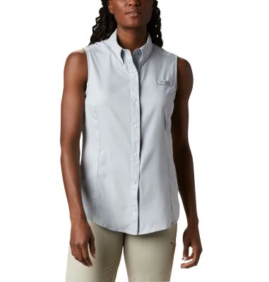 Columbia Women's Pfg Tamiami Sleeveless Shirt - Medium - Cirrus Grey