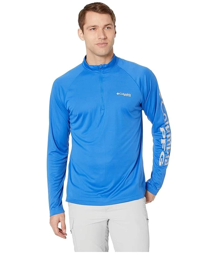 Columbia Men's Terminal Tackle 1/4 Zip Pullover - Xl - Vivid Blue/cool Grey Logo