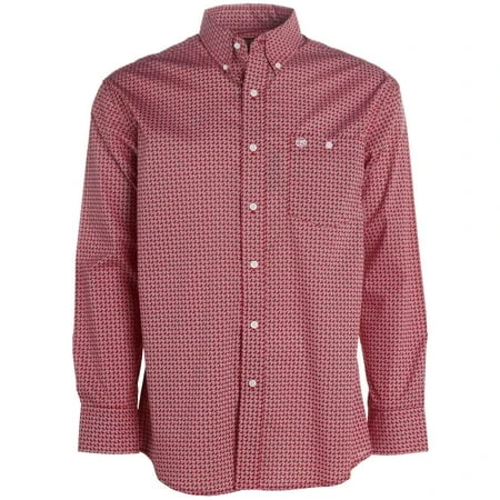 Wrangler Classic Red Paisley Printed Long Sleeve Buttondown Shirt