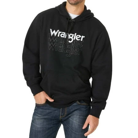 Wrangler Men's Logo Hooded Sweatshirt Xxl Black
