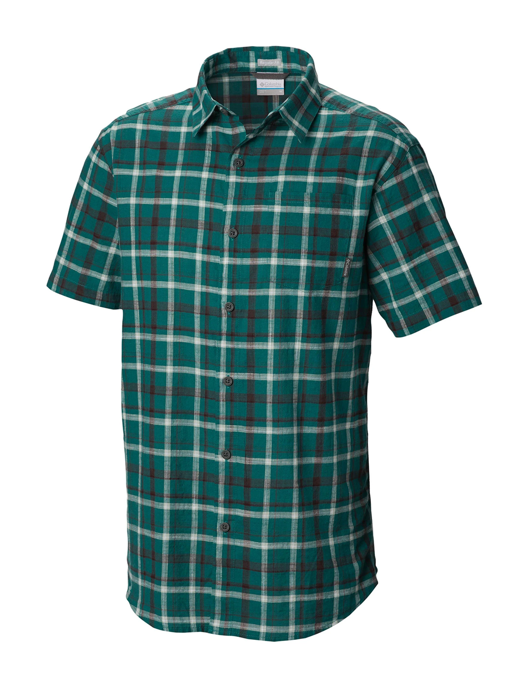 Columbia Men's Under Exposure Short Sleeve Woven Shirt - Pine Green - Size Medium