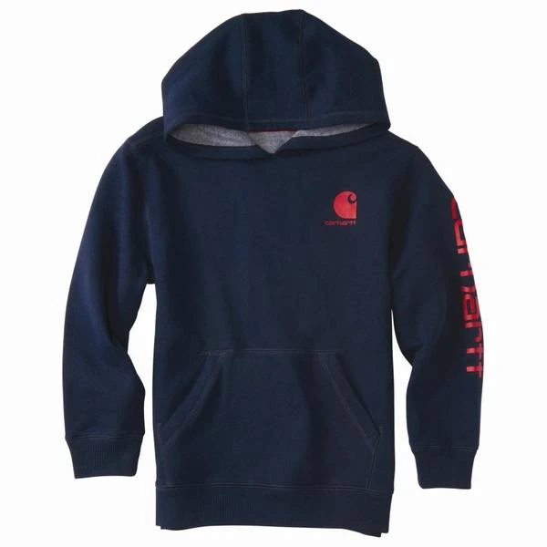 Carhartt Kids' Logo Hoodie Sweatshirt - Navy - Size M (10/12)