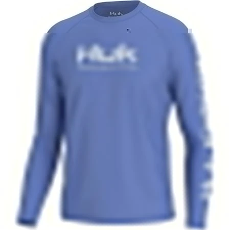 Huk Men's Pursuit Vented Long Sleeve Fishing Shirt Wedgewood Medium