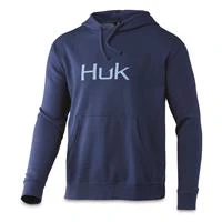 Huk Men's Logo Hoodie Black Volcanic Ash Xxxl