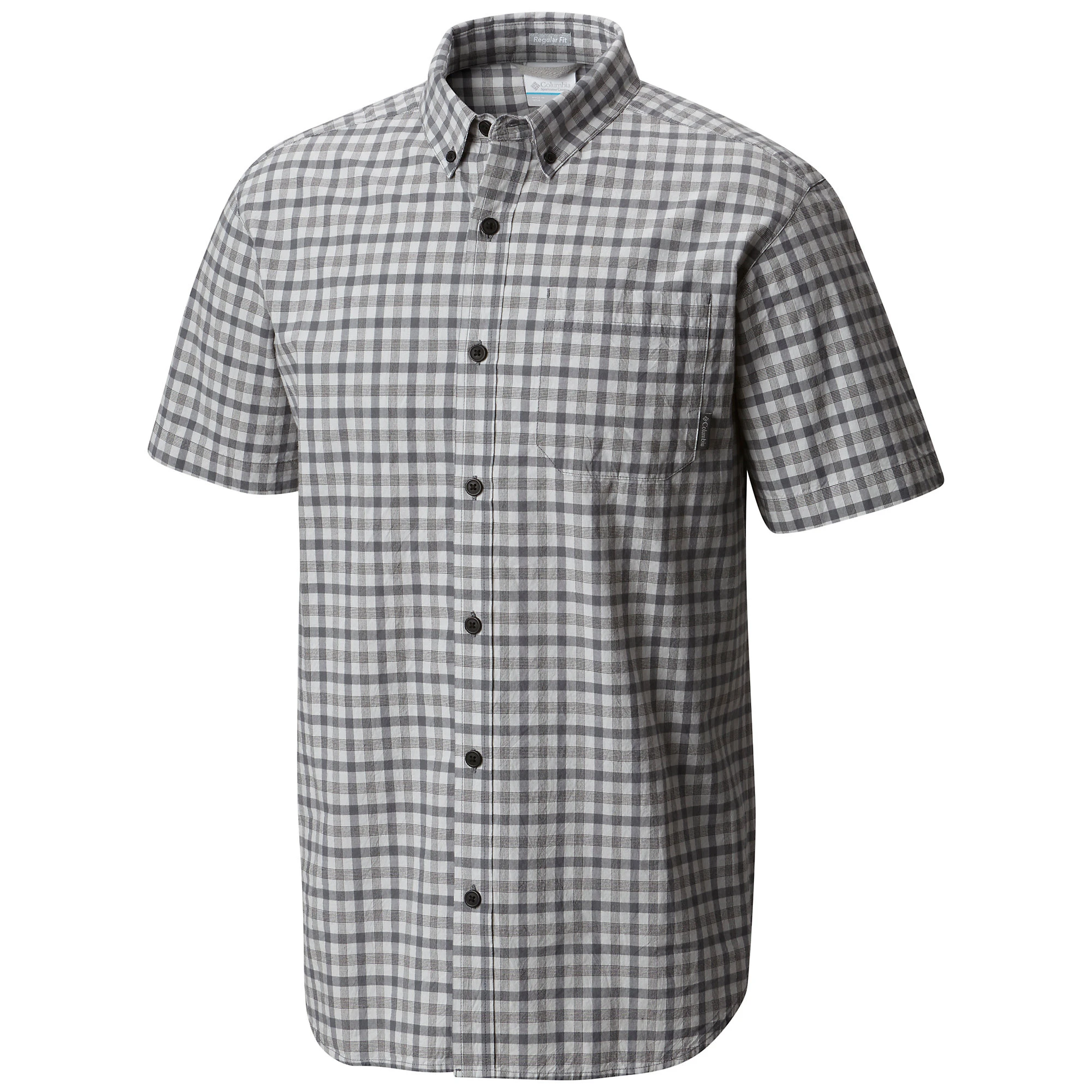 Columbia Men's Rapid Rivers Ii Short Sleeve Button Down Shirt Medium Shark Plaid