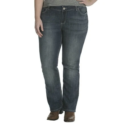 Wrangler Women's Plus Straight Leg Jeans 20w X 32l Medium Blue