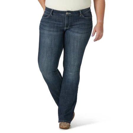 Wrangler Women's Plus Size Essential Mid Rise Bootcut Jean