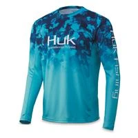 Huk Men's Icon X Kc Refraction Camo Fade Performance Long Sleeve Shirt - Medium