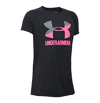 Under Armour Girls' 7-16 Solid Big Logo Short Sleeve Tee