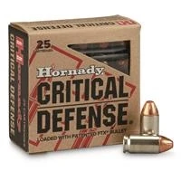 Hornady Critical Defense 9x18mm Makarov 90 Grain Ftx 25 Rounds