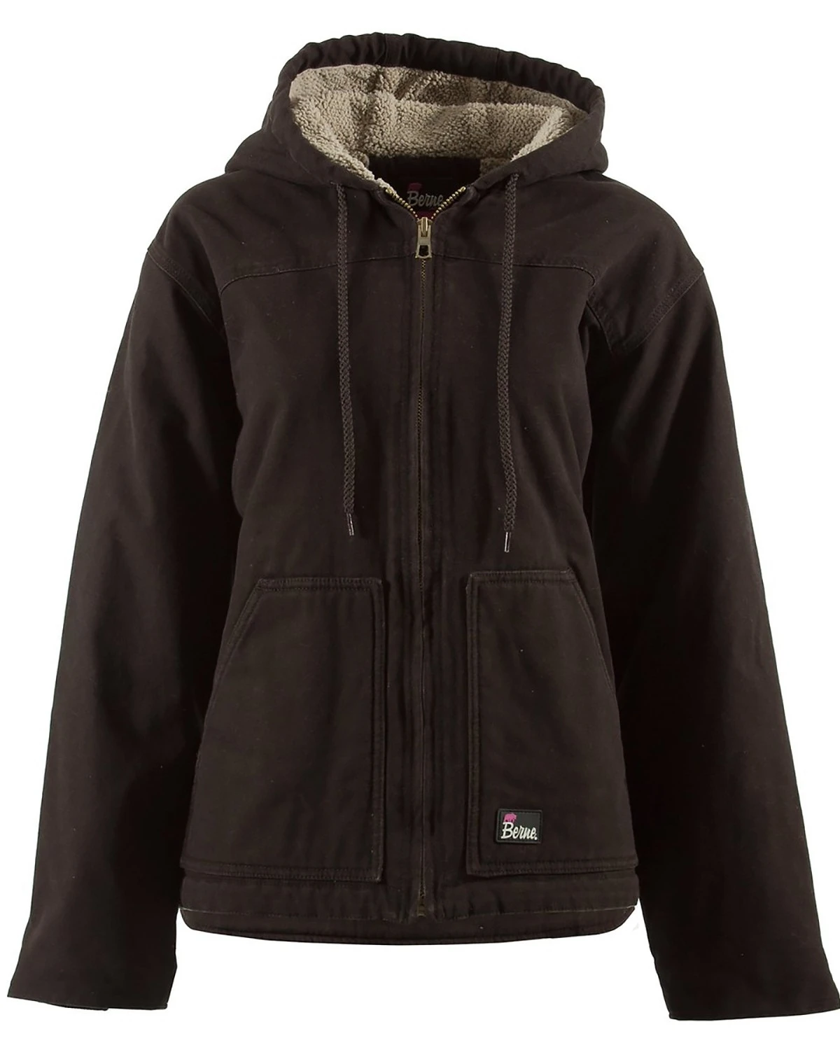 Berne Women's 2xl Dark Brown Sherpa-lined Softstone Duck Hooded Jacket