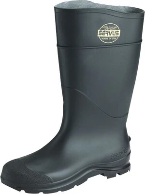 Servus Ct Economy Knee Boot, Steel Toe, Size 15, 16 Inch Black Pvc