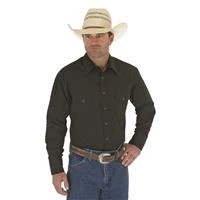 Wrangler Men's Long Sleeve Sport Western Snap Shirt, Black, 2x-large