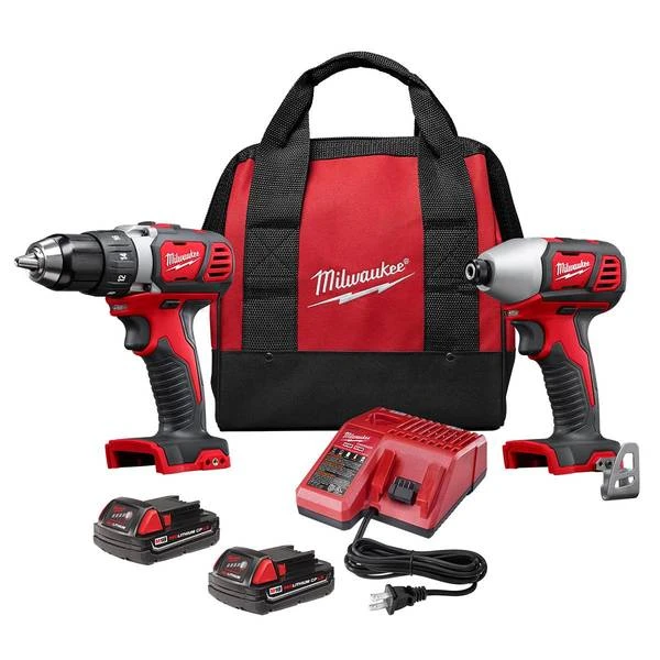 Milwaukee M18 2-tool Cordless Drill/driver & Impact Driver Combo Kit With 2 Batteries & Charger