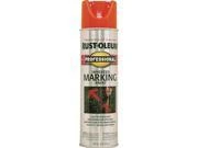Rust-oleum Professional Inverted Marking Spray Paint, 15 Oz Fluorescent Orange
