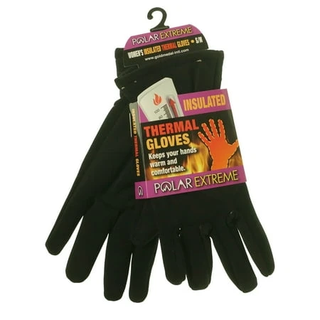 Polar Extreme Heat Women's Insulated Thermal Lined Stretch Gloves Black