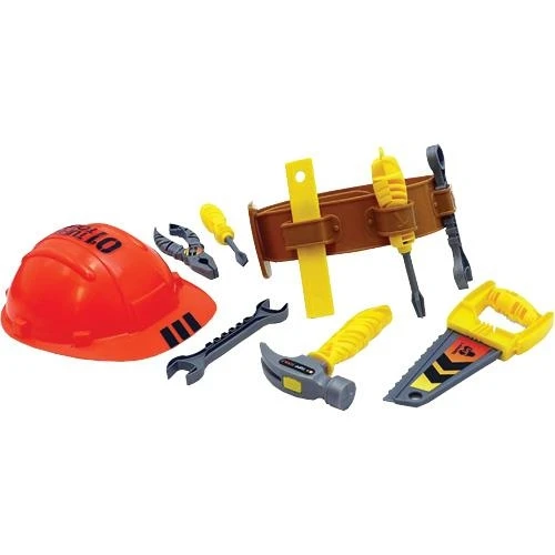 Tuff Tools Pretend Play 10 Piece Utility Belt Set With Helmet And Hand Tools