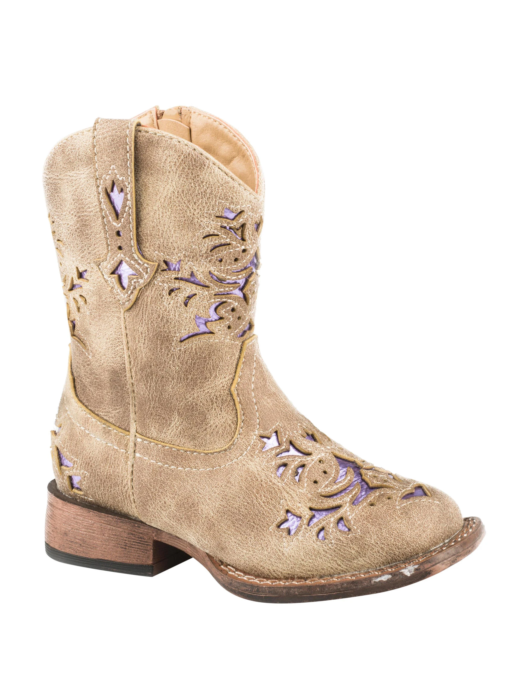 Roper Girls Lola Western Boots Mid Calf Light Tan 09-018-1903-2132