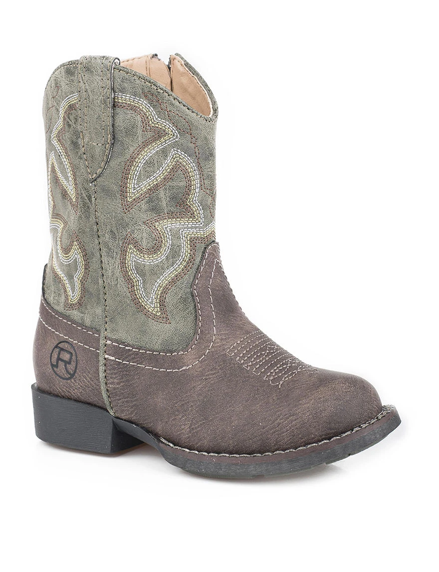 Roper Toddler Boys Cody Embroidery Round Toe Mid Calf Boots 09-017-1222-1228 Br
