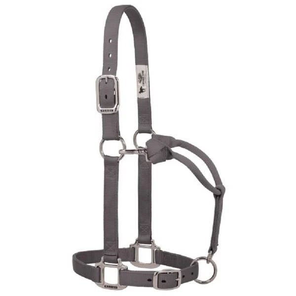 Weaver Leather Medium Graphite Adjustable Nylon Halter With Chrome Hardware