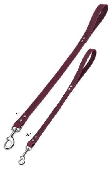 Weaver Heritage Choice Leather Dog Leash 3/4 Inch X 4 Feet Burgundy
