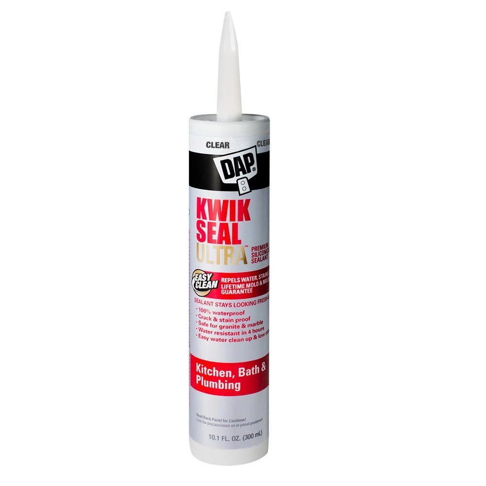 Dap Kwik Seal Ultra 10.1 Oz. Clear Kitchen & Bath Silicone Sealant