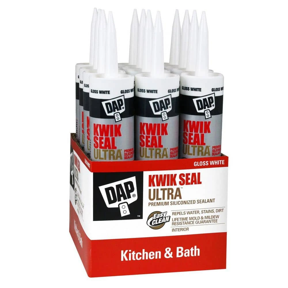 Dap Kwik Seal Ultra 10.1 Oz. White Siliconized Kitchen & Bath Sealant