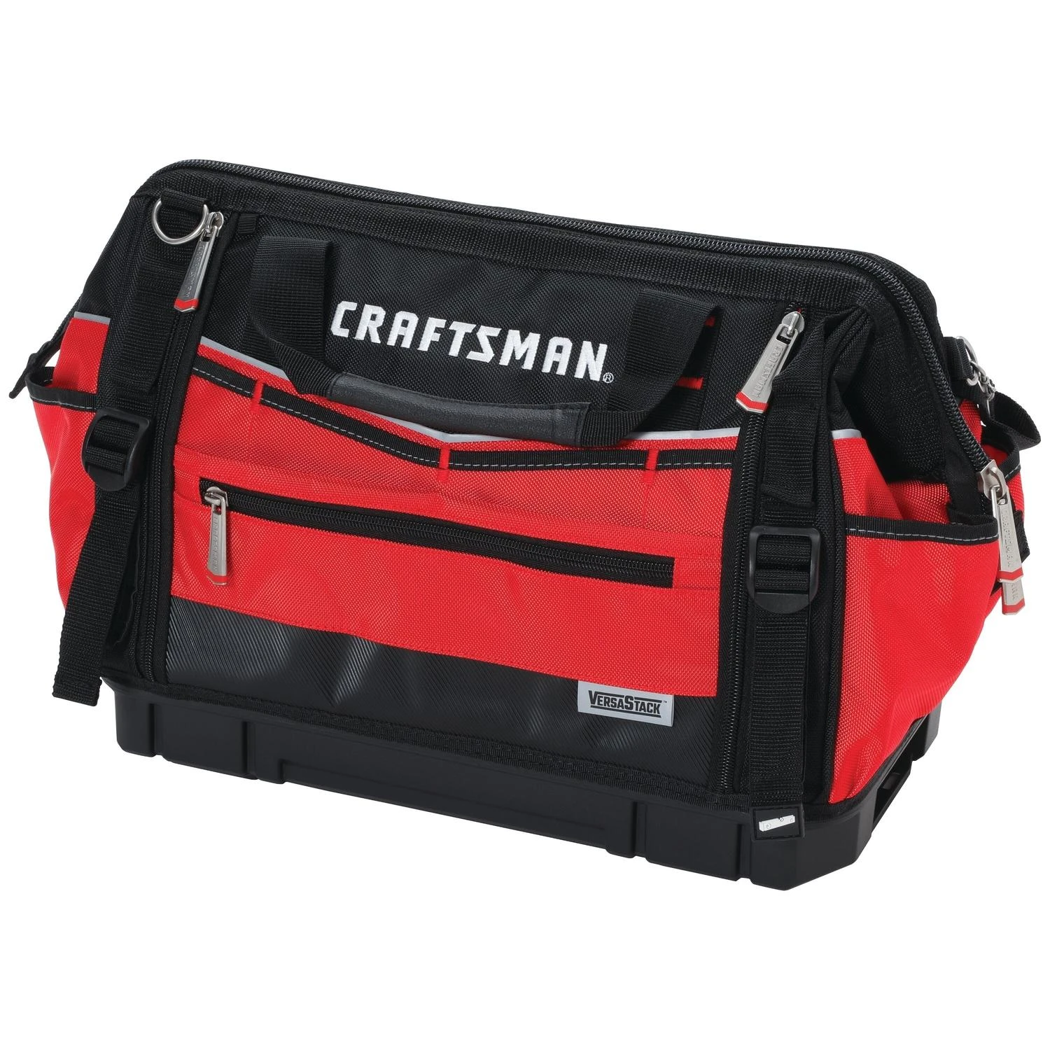 Craftsman Versastack 8.5 In. W X 13.5 In. H Polyester Tool Bag 31 Pocket Black/red