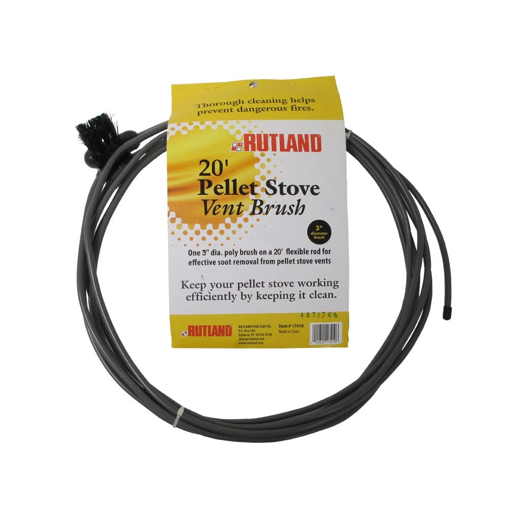 Rutland 3 Inch Pellet Stove/dryer Vent Brush With 20 Feet Flexible Handle