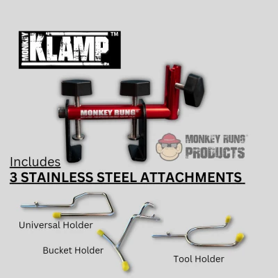Monkey Klamp Hands-Free Ladder Tool Holders Compatible with All A-Frame Step Ladders