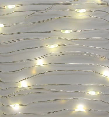 LED Micro Dot Christmas String Lights, Warm White, Silver Wire, Timer/Battery Operated, 40-Ct.