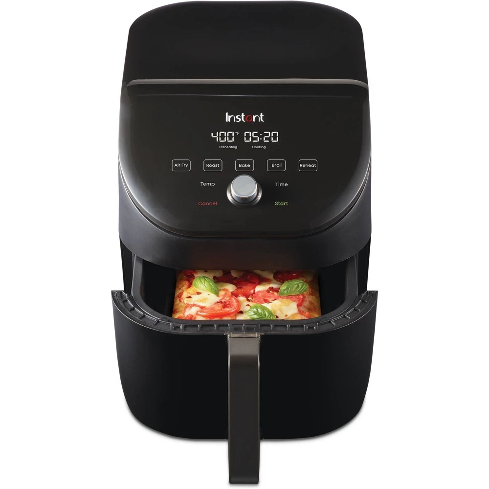 Instant Vortex Slim Compact 6 Quart 5-in-1 Air Fryer Black