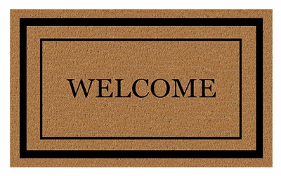 Welcome Coir Door Mat, 24 Inches by 36 Inches, Durable Natural Fiber