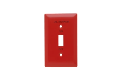 One-Gang Toggle Switch Wall Plate Painted Red 302 and 304 Stainless Steel Oil Burner