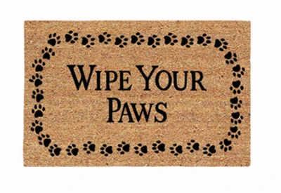 Wipe Your Paws Coir Door Mat, 24 X 36 Inches, Natural Coir With Vinyl Backing
