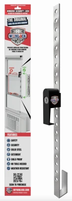 Winlock Window Security Lock, 18 Inch Bar For Enhanced Home Protection