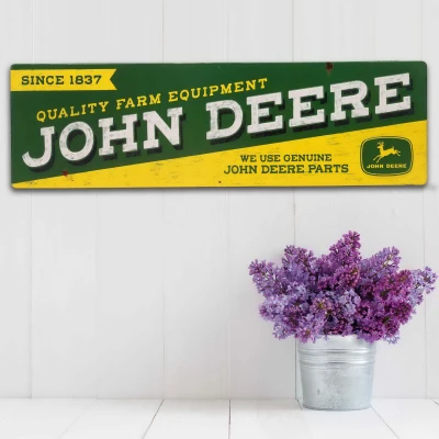 John Deere Quality Farm Equipment Metal Sign, 30 X 9 Inches
